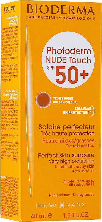 Krem do ochrony przeciwsłonecznej dla skóry tłustej i mieszanej - Bioderma Photoderm Nude Touch SPF50+ — Zdjęcie N2