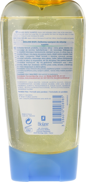 Delikatny szampon dla niemowląt - Biolane Baby Gentle Shampoo — Zdjęcie N2