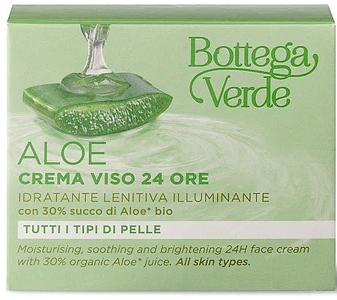 Krem do twarzy z organicznym sokiem z aloesu - Bottega Verde Aloe 24H Face Cream — Zdjęcie N3