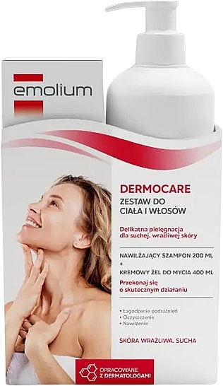Zestaw - Emolium Dermocare Set (sh/gel/400ml + shm/200ml) — Zdjęcie N1