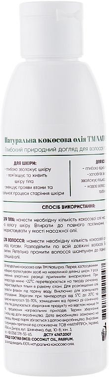 Olej kokosowy do włosów i ciała - NaturPro Coconut Oil — Zdjęcie N2