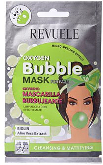 Maseczka oczyszczająca do twarzy z efektem matującym - Revuele Cleansing Oxygen Bubble Mask  — Zdjęcie N1