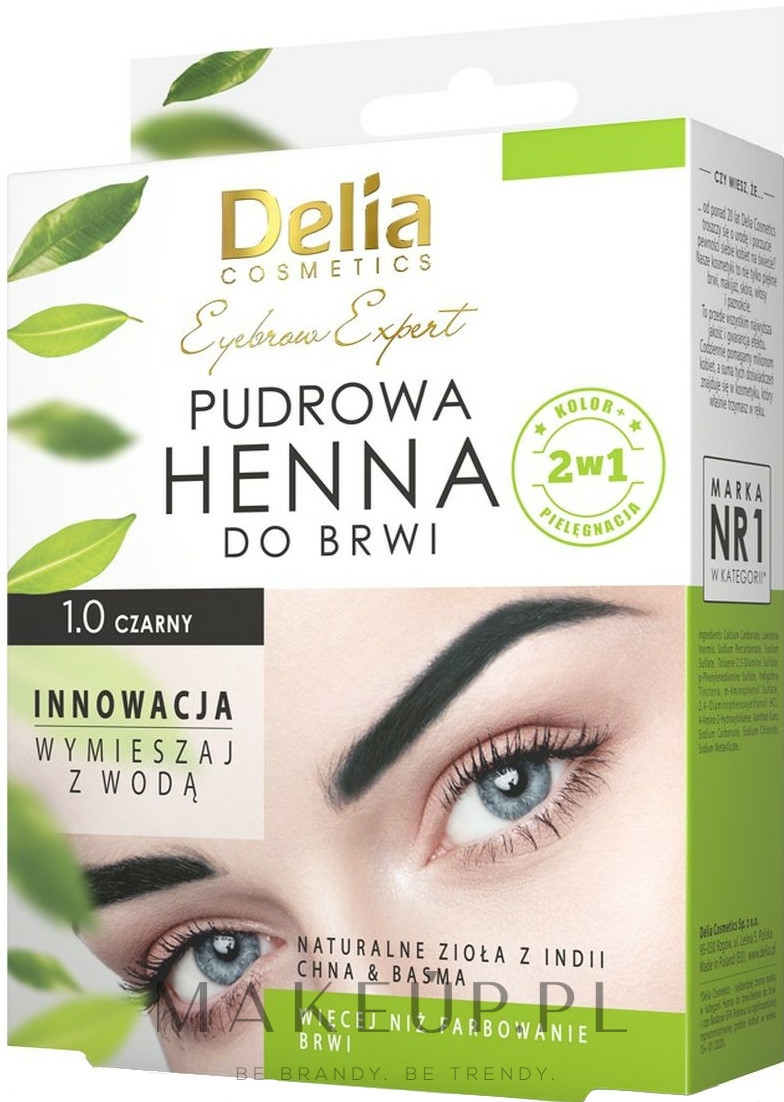 Pudrowa henna do brwi - Delia Cosmetics Eyebrow Expert Brow Henna — Zdjęcie 1.0 - Black
