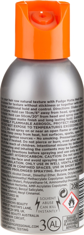 Matowy spray utrwalający do włosów - Fudge Matte Hed Gas — Zdjęcie N3