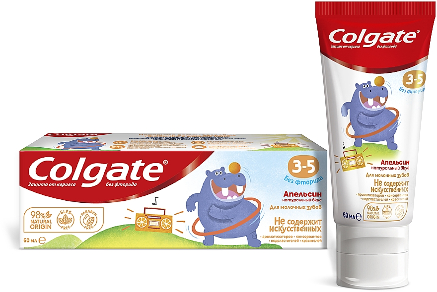 Pasta do zębów dla dzieci, pomarańczowa, bez fluoru, 3-5 lat - Colgate