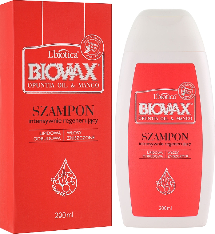 Szampon do włosów, Opuncja i Mango - Biovax Hair Shampoo — Zdjęcie N1