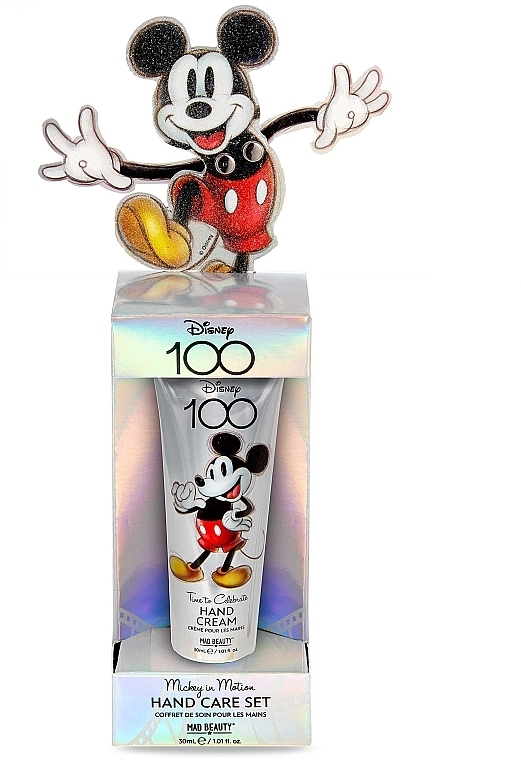 Zestaw do rąk - Mad Beauty Disney 100 Mickey Mouse Hand Care Set (h/cr/30ml + n/file) — Zdjęcie N1