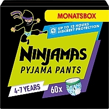Pieluchomajtki Ninjamas Pyjama Boy Pants, 4-7 lat (17-30 kg), 60 szt. - Pampers — Zdjęcie N1