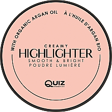 Kremowy rozświetlacz - Quiz Cosmetics Creamy Highlighter Compact Powder  — Zdjęcie N1