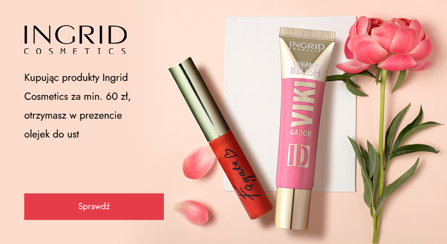 Kupując produkty Ingrid Cosmetics za min. 60 zł, otrzymasz w prezencie olejek do ust.