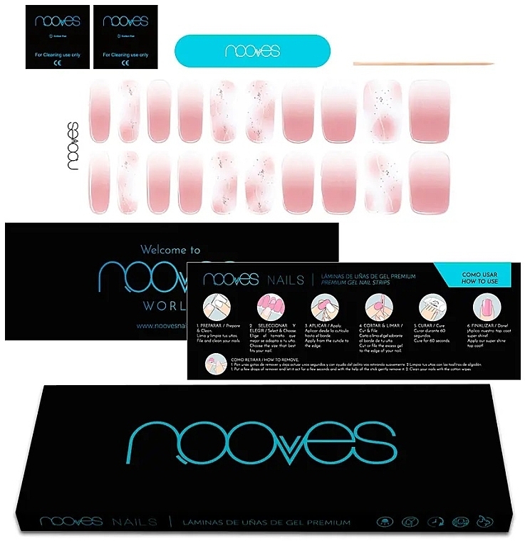 Zestaw żelowych naklejek na paznokcie - Nooves Premium Glam Michelle Art Design — Zdjęcie N1