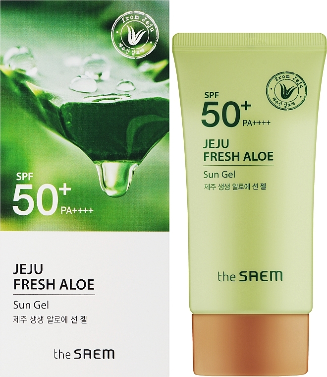 Żel-krem do opalania z aloesem SPF 50 - The Saem Jeju Fresh Aloe Sun Gel SPF50+ PA++++ — Zdjęcie N2
