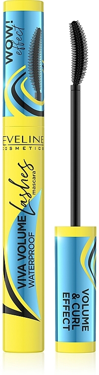Wodoodporny tusz pogrubiający i podkręcający - Eveline Cosmetics Viva Volume Lashes