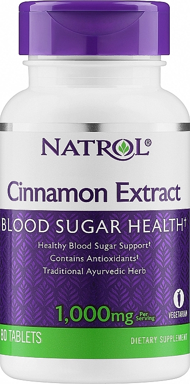 Ekstrakt z cynamonu w tabletkach - Natrol Cinnamon Extract  — Zdjęcie N1