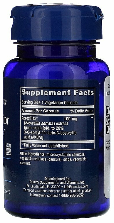 Suplement diety Boswellia - Life Extension 5-LOX Inhibitor With ApresFlex, 100 mg — Zdjęcie N2
