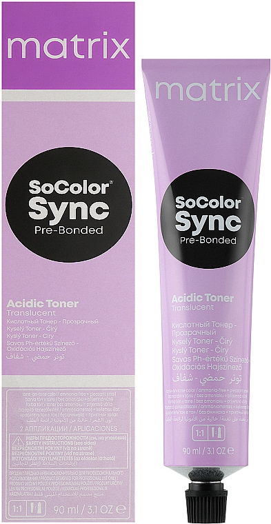 Toner do włosów bez amoniaku o kwaśnej bazie - Matrix Color Sync Sheer Acidic Toner — Zdjęcie N1