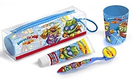 Kup Zestaw (toothpaste 75 ml + tooth/brush 1 pcs + cup + bag) - Lorenay Superthings Travel Kit