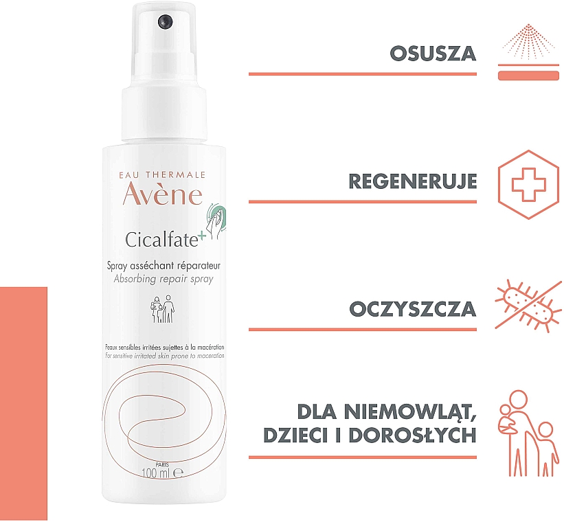 Regenerujący spray do twarzy i ciała - Avene Cicalfate+ Spray — Zdjęcie N3