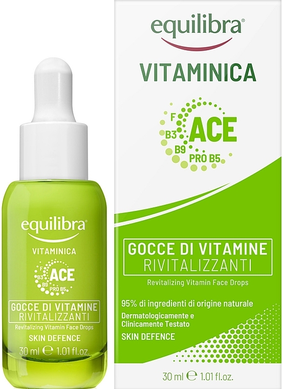 Rewitalizujące krople witaminowe do twarzy - Equilibra Vitaminica Revitalizing Vitamin Drops — Zdjęcie N1