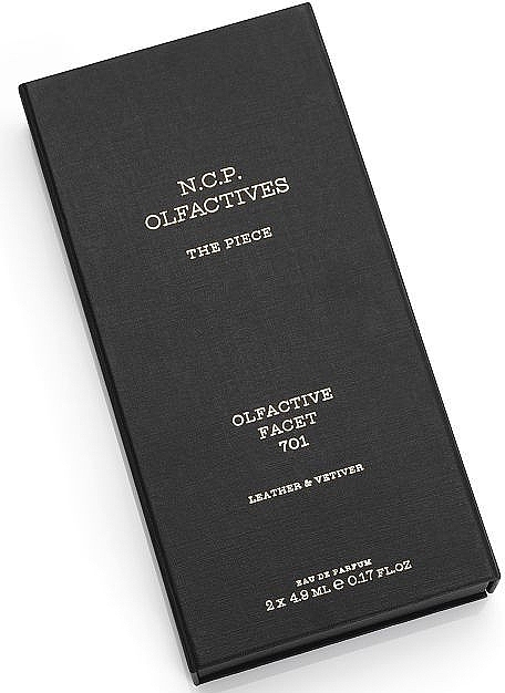 N.C.P. Olfactives Original Edition 701 Leather & Vetiver Black - Zestaw (edp 2 x 4.9 ml + necklace) — Zdjęcie N2