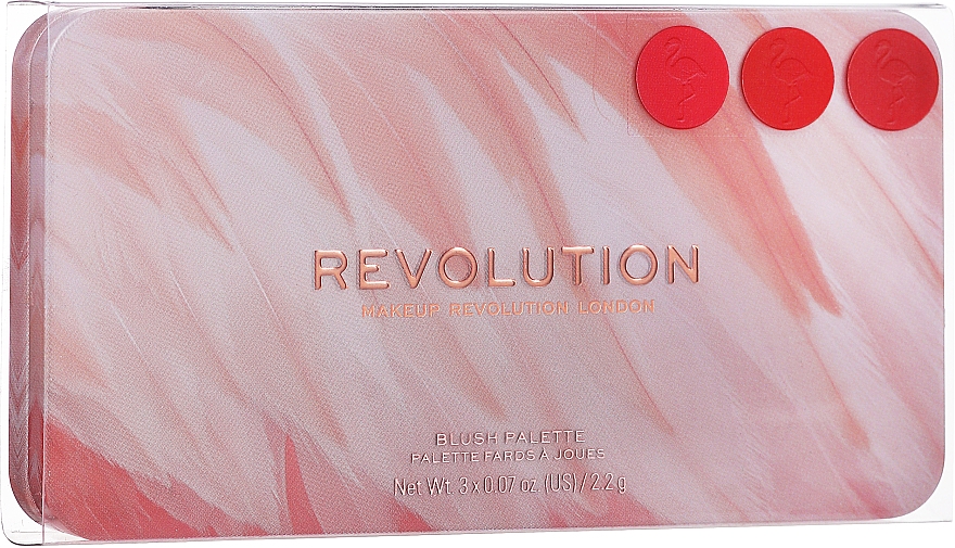 Paleta różów do policzków - Makeup Revolution Flamingo Mini Trio Blush Palette Oh My Blush — Zdjęcie N2