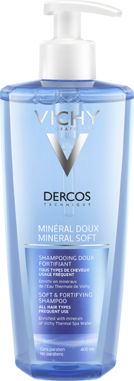 Delikatny mineralny szampon wzmacniający do włosów - Vichy Dercos Mineral Soft Shampoo
