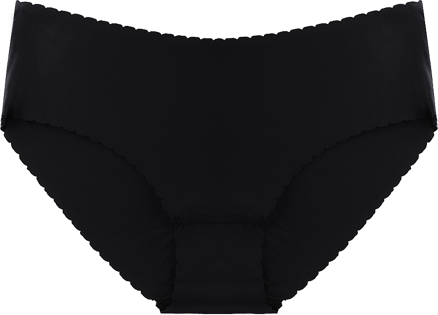 Damskie figi bikini midi, wycinane laserowo, czarne - Moraj  — Zdjęcie N1