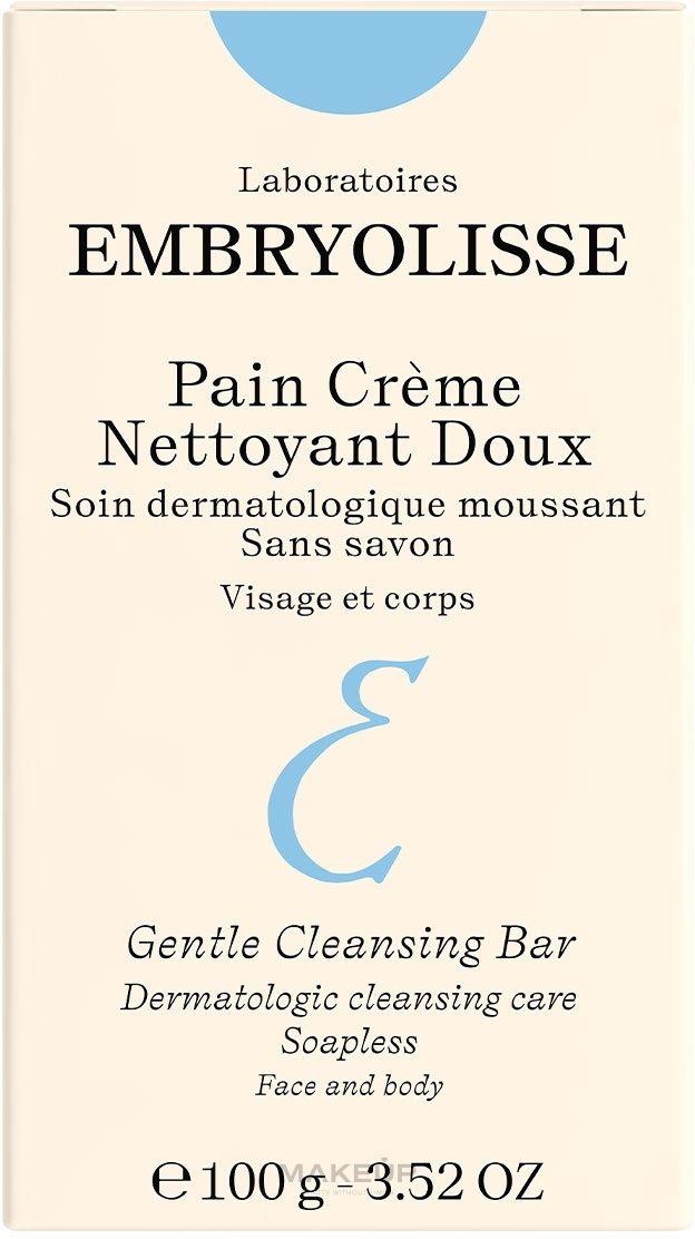 Łagodne oczyszczające kremowe mydło w kostce - Embryolisse Laboratories Soap — Zdjęcie 100 g