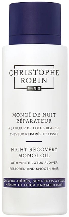Rewitalizujący olejek monoi na noc z kwiatem białego lotosu - Christophe Robin Night Recovery Monoi Oil With White Lotus Flower — Zdjęcie N1