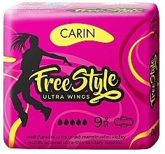 Podpaski higieniczne, 9 szt. - Carin Free Style Ultra Wings — Zdjęcie N1