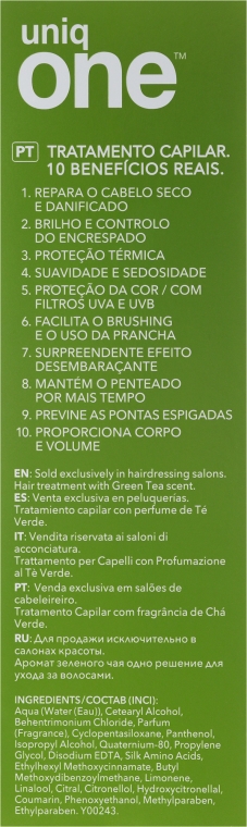 Kuracja do włosów w sprayu Zielona herbata - Revlon Professional Uniq One Green Tea Scent Hair Treatment — Zdjęcie N3
