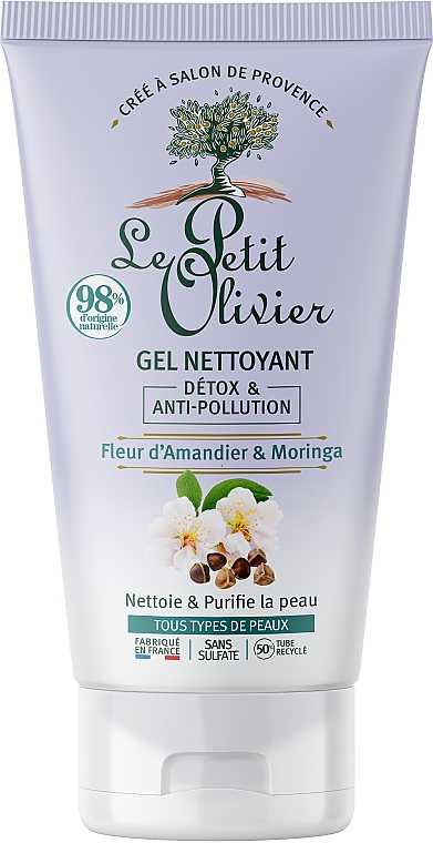 Żel do mycia z ekstraktem z kwiatów migdałowca i moringi - Le Petit Olivier Detox & Anti-Pollution Cleansing Gel — Zdjęcie N1