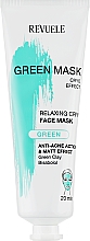 Kup Przeciwtrądzikowa maska do twarzy - Revuele Anti-Acne Green Face Mask Cryo Effect