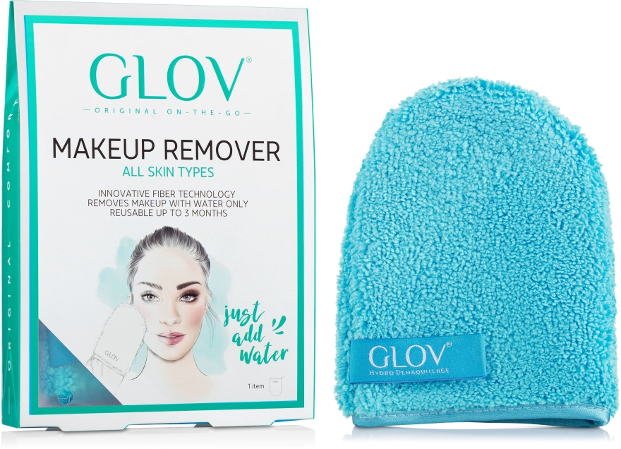 Rękawiczka do demakijażu, błękitna - Glov On The Go Makeup Remover Bouncy Blue
