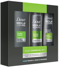 Kup Zestaw - Dove Men+Care Extra Fresh (shm/250 ml + sh/gel/250ml + deo/spray/150ml)