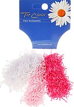 Gumki do włosów typu Spaghetti 3 sztuki, różowe + biała - Top Choice — Zdjęcie N1