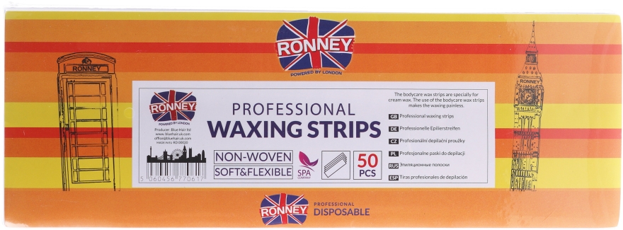 Profesjonalne paski do depilacji, 7 x 20 cm - Ronney Professional Waxing Strips