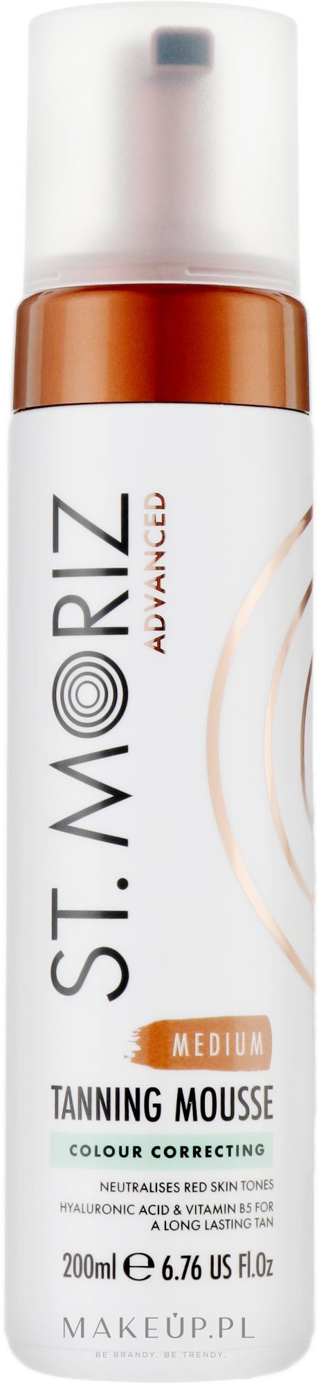 Pianka samoopalająca, Srednia - St.Moriz Advanced Colour Correcting Tanning Mousse Medium — Zdjęcie 200 ml