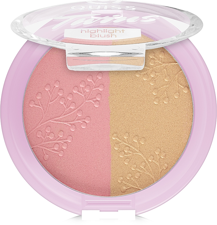 Róż i rozświetlacz do twarzy - Quiss Twins Highlight & Blush — Zdjęcie N1