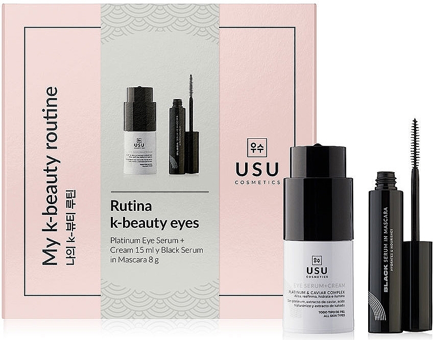 Zestaw - Usu Cosmetics Rutina K-Beauty Eye (ser/15ml + mascara/8ml) — Zdjęcie N1