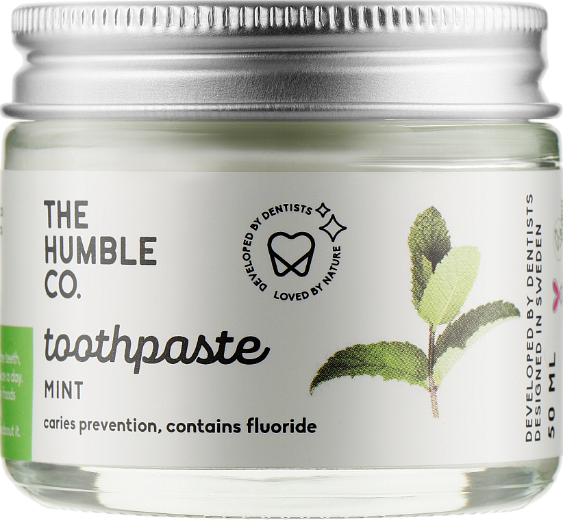 Naturalna remineralizująca pasta do zębów w szklanym słoiku Orzeźwiająca Mięta - The Humble Co. Mint Toothpaste