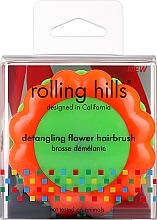 Szczotka do włosów, pomarańczowo-zielona - Rolling Hills Brosse Démêlante Flower — Zdjęcie N1