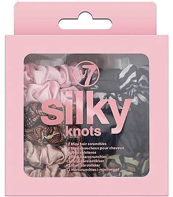 Zestaw gumek do włosów, 12 szt. - W7 Mini Silky Knots — Zdjęcie N1
