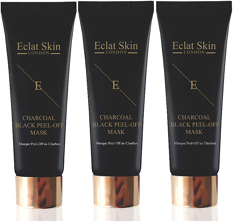 Zestaw - Eclat Skin London Charcoal Black Peel-Off Mask (f/mask/3x50ml) — Zdjęcie N1