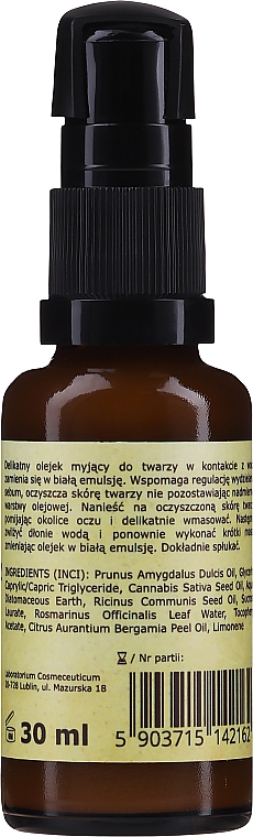 Olejek emulgujący do mycia twarzy z olejem lnianym - Polny Warkocz (mini) — Zdjęcie N3