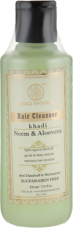 Naturalny szampon ziołowy z miodli indyjskiej i aloesu bez SLS - Khadi Natural Ayurvedic Neem & Aloe Vera Hair Cleanser