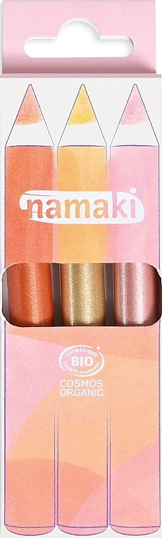 Zestaw kredek brokatowych do malowania twarzy - Namaki Cosmos Organic Sunshine (f/paint/3x2,1g) — Zdjęcie N1