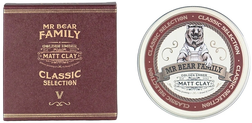 Matowa glinka do stylizacji włosów - Mr. Bear Family Golden Ember Matt Clay — Zdjęcie N1