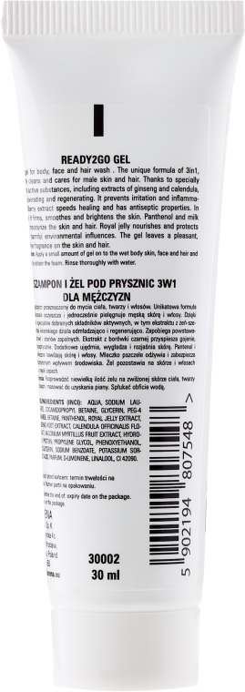 Żel pod prysznic i szampon 3 w 1 dla mężczyzn - Clarena Men’s Line Ready2Go Gel — Zdjęcie N2