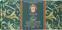 Zestaw mydeł z wetiwerem i arganem - Saponificio Artigianale Fiorentino Vetiver And Argan (soap/3x125g) — Zdjęcie N1